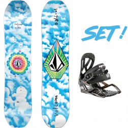 NITRO RIPPER X VOLCOM KIDS SET SNOWBOARD+ATTACCHI CHARGER MICRO