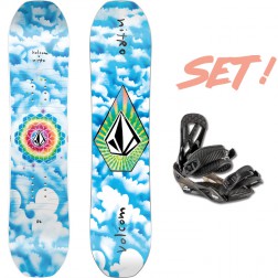 NITRO RIPPER X VOLCOM KIDS SET SNOWBOARD+ATTACCHI CHARGER MINI