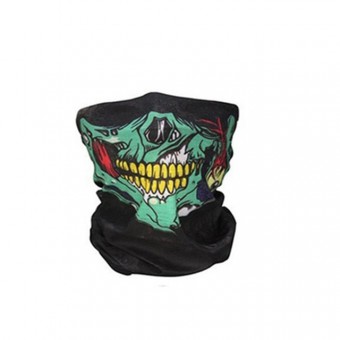 SNOWBOARDMANIA SCALDACOLLO SKULL NERO-VERDE MULTI