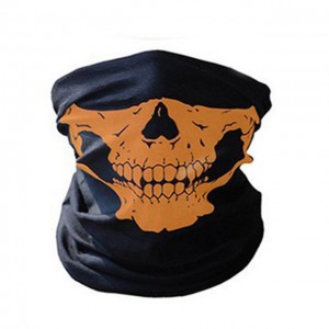 SNOWBOARDMANIA SCALDACOLLO SKULL NERO-ARANCIO